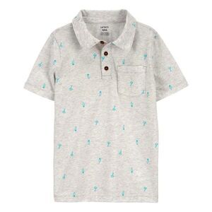 Carter's Big Polo Shirt Boys Size 8/8A Short Sleeve Grey